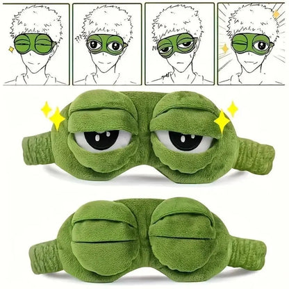 3D Frog Sleep Mask, Soft Cartoon Eyeshade for Men and Women, Portable Blindfold for Travel, Napping, and Winter Home Relaxation SpringStatements