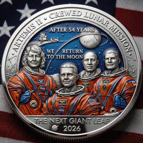 ★Artemis II • Heroic Achievement Relief Enamel Commemorative Coin★
