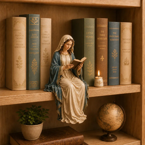 Virgin Mary Reading Bookshelf Figure