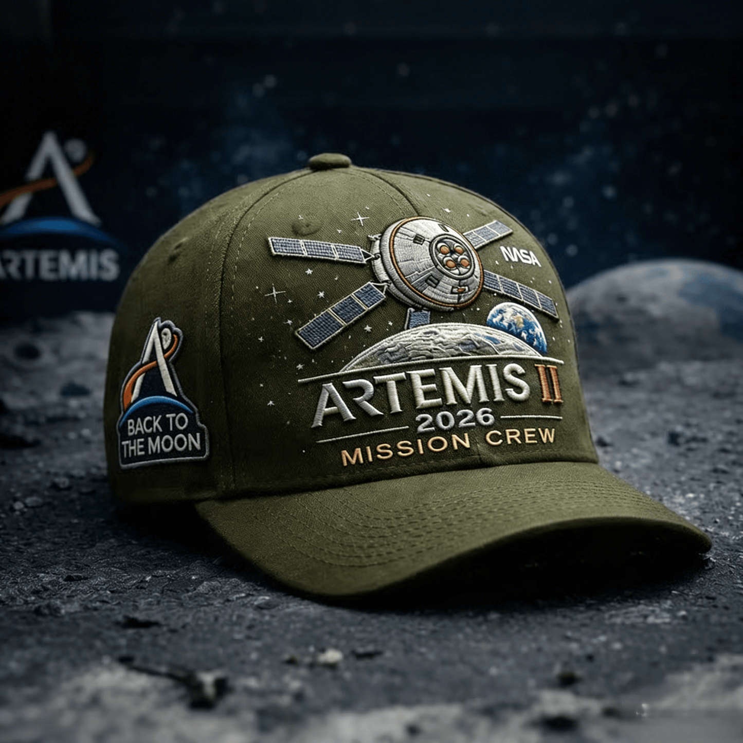 ✨High-end craftsmanship in hand embroidery🚀🌕Artemis II Lunar Mission Commemorative Cap