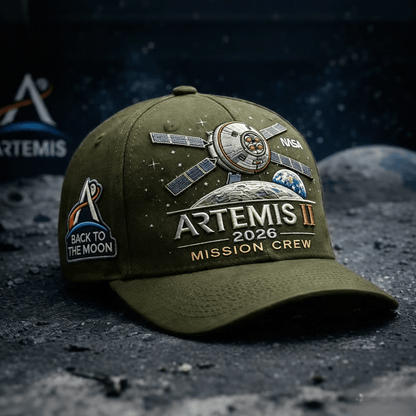 ✨High-end craftsmanship in hand embroidery🚀🌕Artemis II Lunar Mission Commemorative Cap