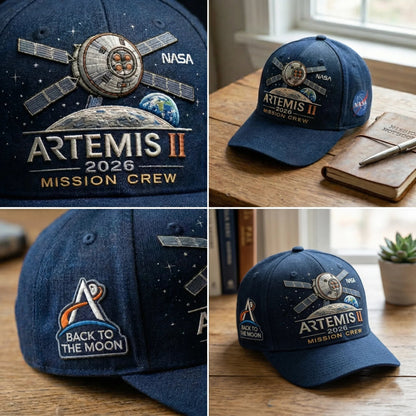 ✨High-end craftsmanship in hand embroidery🚀🌕Artemis II Lunar Mission Commemorative Cap