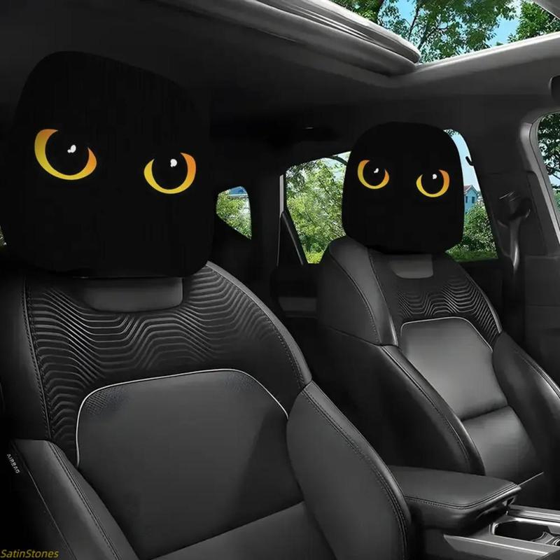 😆 Funny Cartoon Car Headrest Covers – 2PCS Universal Fit-🚗