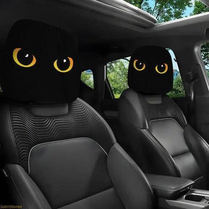 😆 Funny Cartoon Car Headrest Covers – 2PCS Universal Fit-🚗