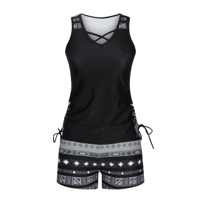 ⏰LAST DAY 60% OFF - Women's Tummy Control Tankini Set with Built-In Bra – Flattering Boho Swimwear with Shorts🔥 Buy 2 Free Shipping
