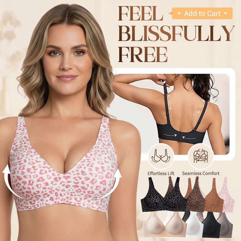 Wirefree Leopard Print Bra – 360° Jelly Support, No More Sagging
