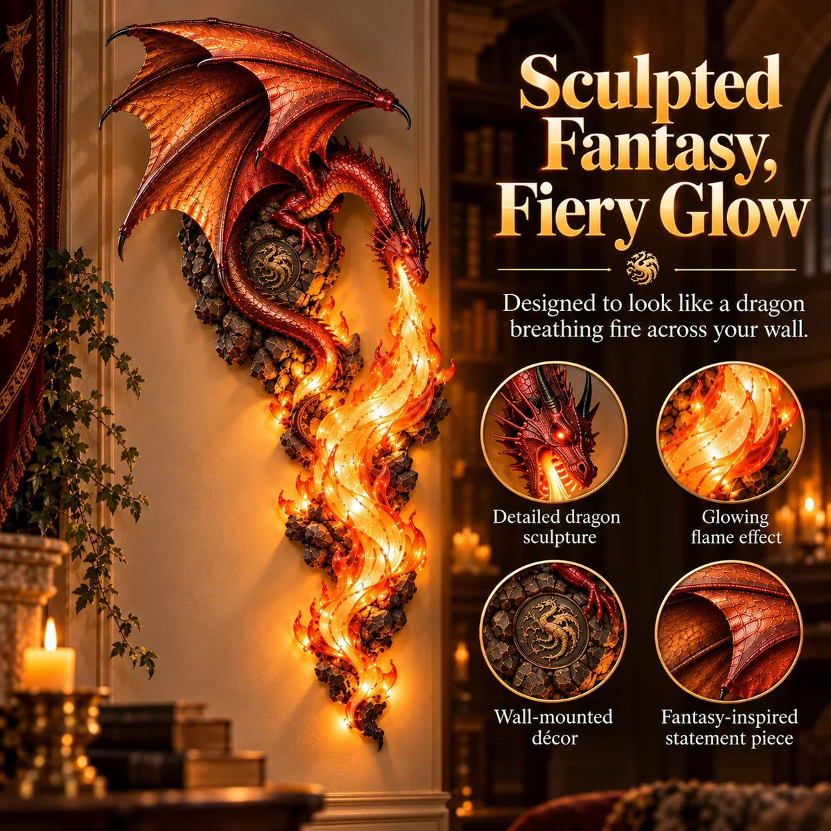 🐉Dragonfire GuardianM Wall Sconce-A Legendary Flame Awakens On Your Wall