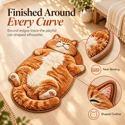 Chubby Tabby Cat Shaped Rug🐱