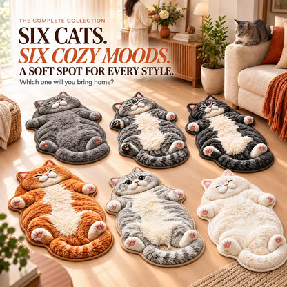 Chubby Tabby Cat Shaped Rug🐱