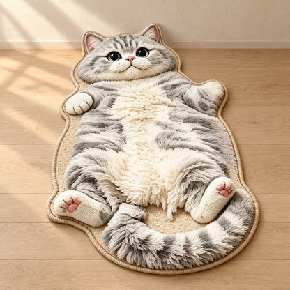 Chubby Tabby Cat Shaped Rug🐱