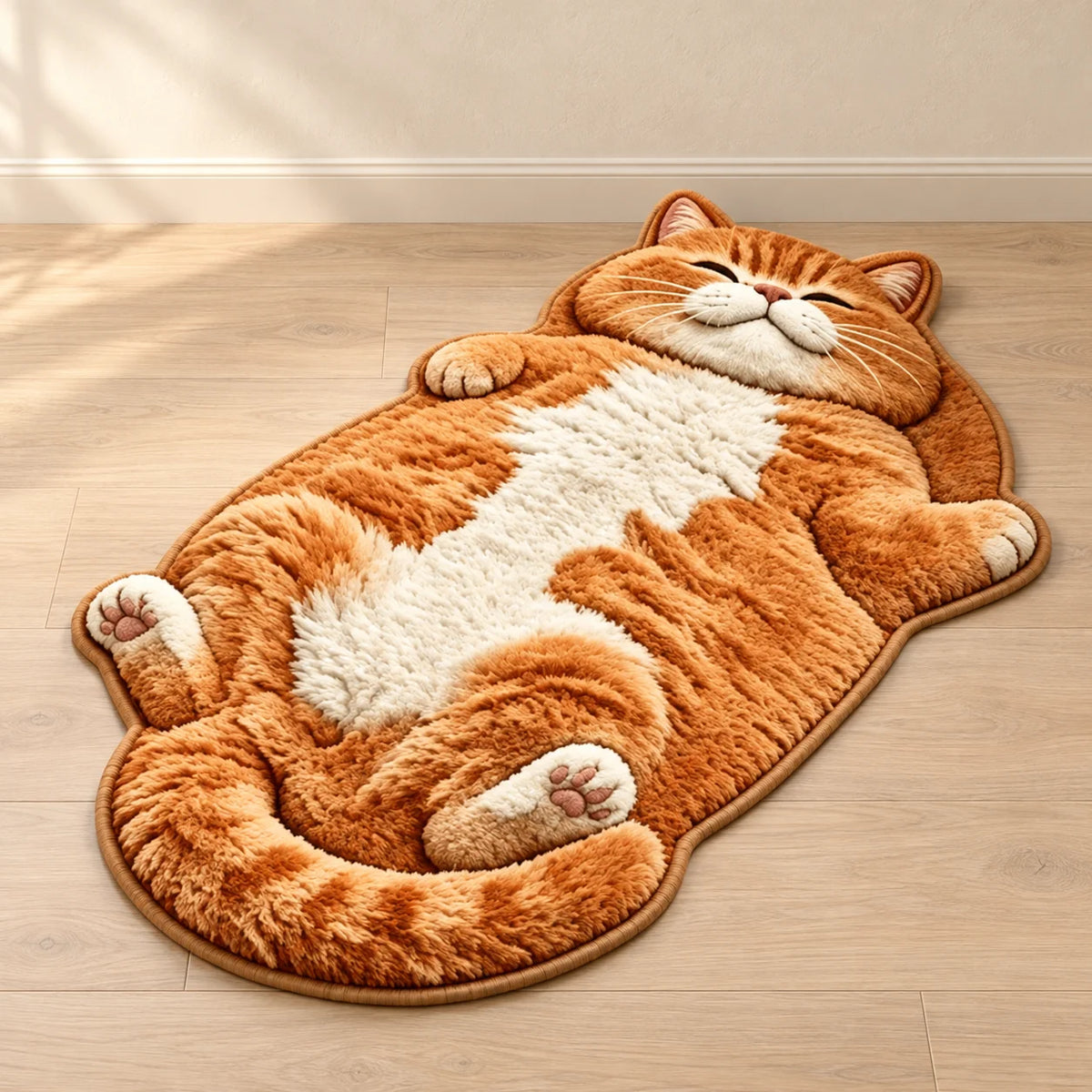 Chubby Tabby Cat Shaped Rug🐱