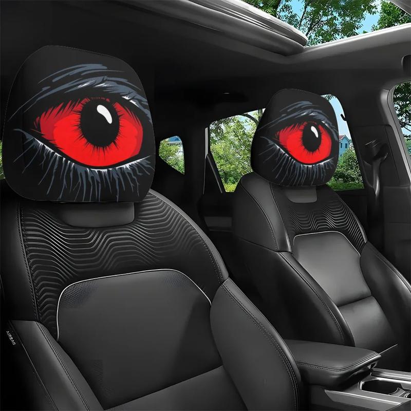 😆 Funny Cartoon Car Headrest Covers – 2PCS Universal Fit-🚗