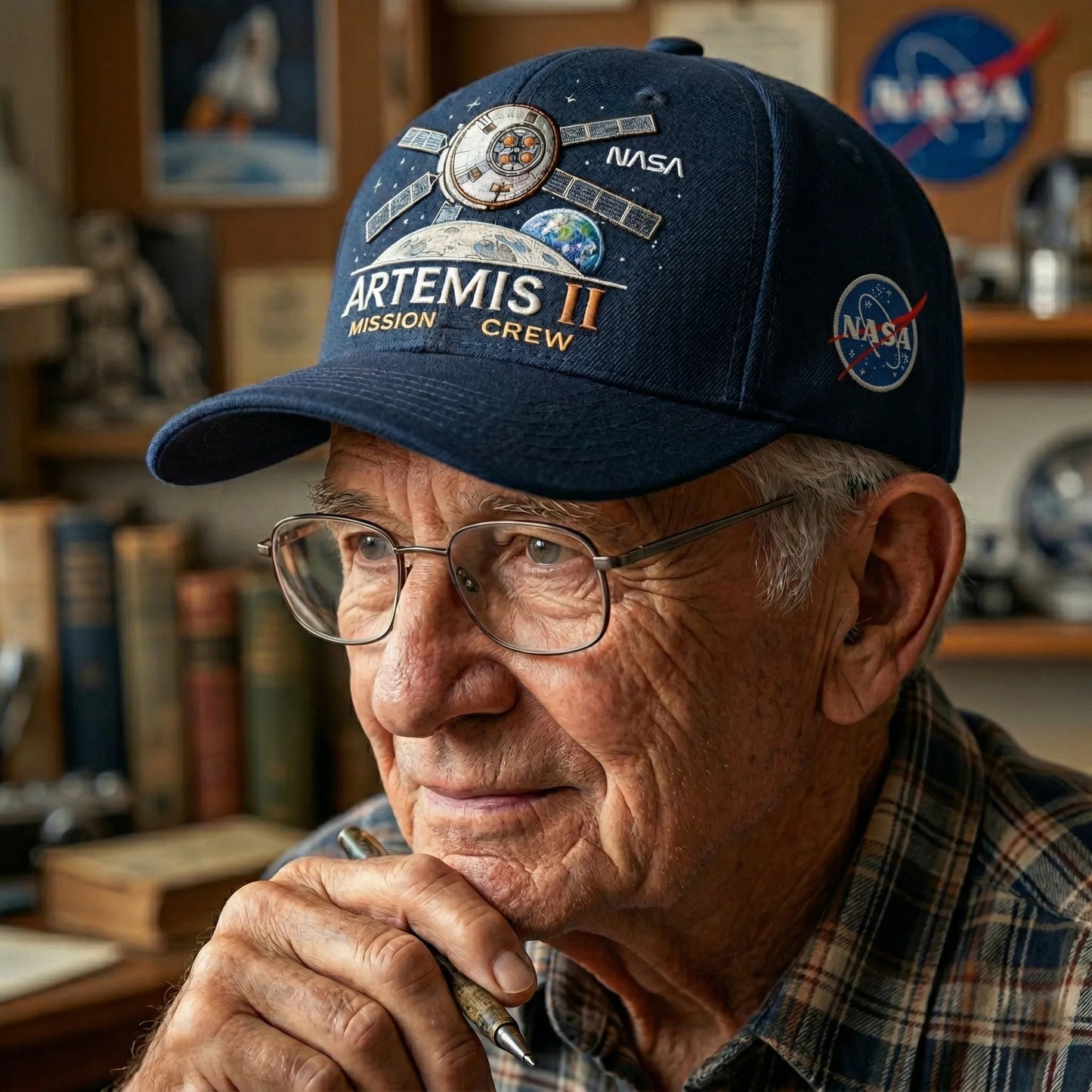 ✨High-end craftsmanship in hand embroidery🚀🌕Artemis II Lunar Mission Commemorative Cap