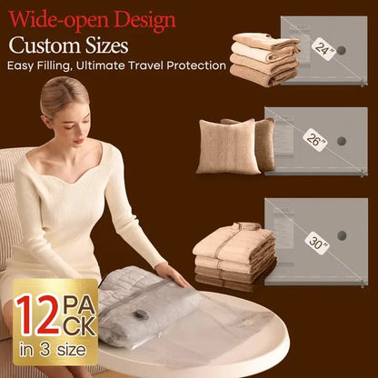 🔥Space-Saving Vacuum Storage Bags with Pump | Compact Travel & Home Kit