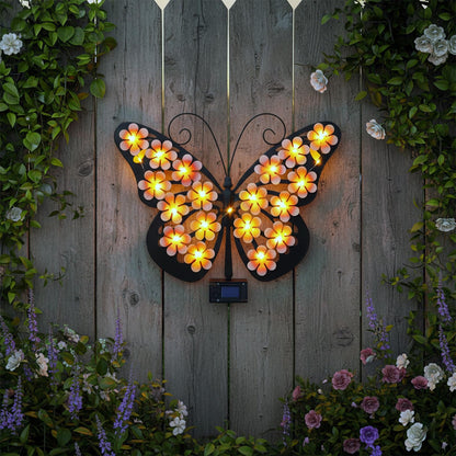 Solar Butterfly Wall Light Outdoor Decor