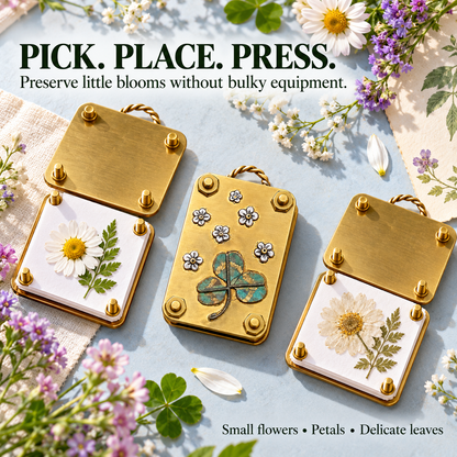 🌸 Mini Portable Flower Press Kit with 10 Pressing Paper Sheets – Preserve Flowers & Create Beautiful Keepsakes 🌿