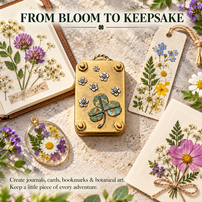 🌸 Mini Portable Flower Press Kit with 10 Pressing Paper Sheets – Preserve Flowers & Create Beautiful Keepsakes 🌿