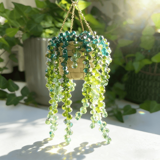 Beaded Plant Light Catcher Ornament