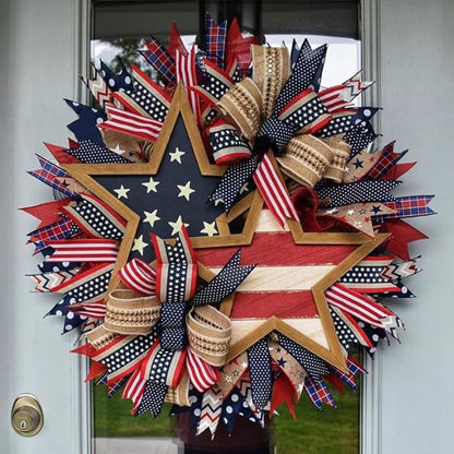 250th Anniversary Patriotic Wreath - For Independence Day Memorial Day Holiday Decor