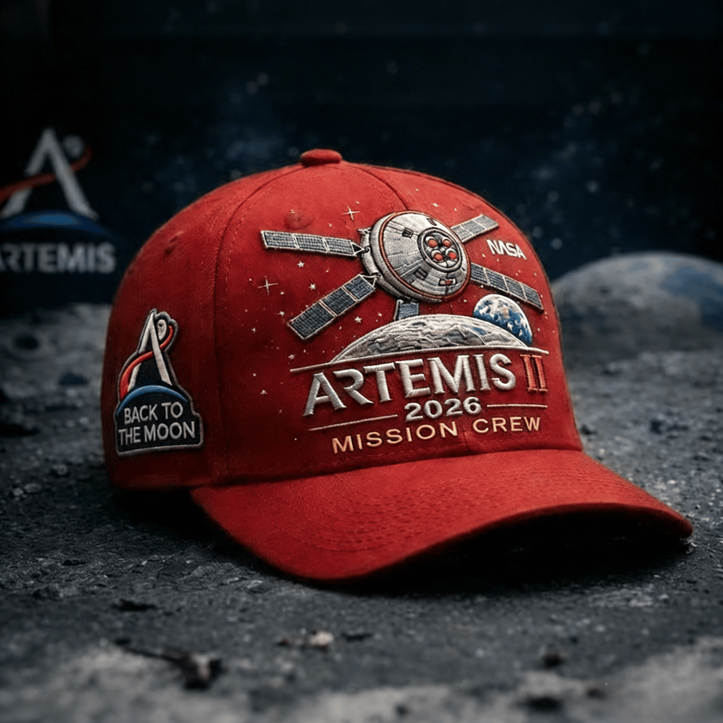 ✨High-end craftsmanship in hand embroidery🚀🌕Artemis II Lunar Mission Commemorative Cap
