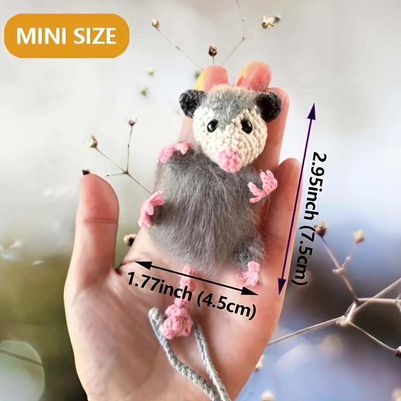Possum Hanging ornaments - Handmade Crocheted Hanging Pendant With Pink Paw Details