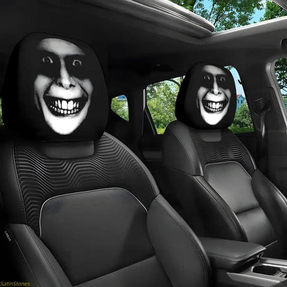 😆 Funny Cartoon Car Headrest Covers – 2PCS Universal Fit-🚗