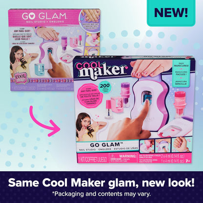 Cool Maker, GO Glam Studio Nail Kit, Style 200 Nails, 4 Designs, 2 Polish Applicators & Mask , Arts and Crafts for Ages 7 and up