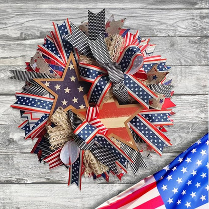 250th Anniversary Patriotic Wreath - For Independence Day Memorial Day Holiday Decor