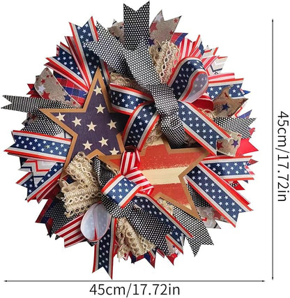 250th Anniversary Patriotic Wreath - For Independence Day Memorial Day Holiday Decor