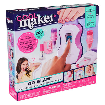 Cool Maker, GO Glam Studio Nail Kit, Style 200 Nails, 4 Designs, 2 Polish Applicators & Mask , Arts and Crafts for Ages 7 and up