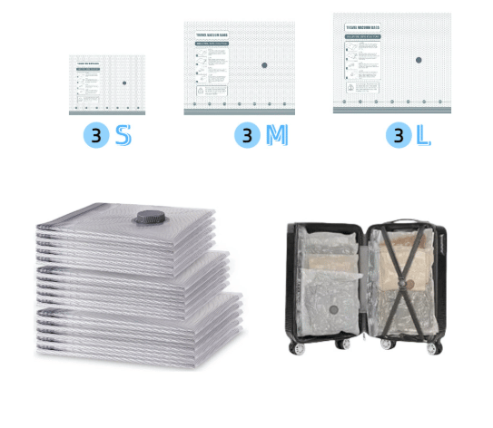 🔥Space-Saving Vacuum Storage Bags with Pump | Compact Travel & Home Kit