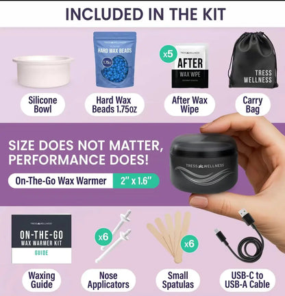 Easy to Use Nose & Brow Wax Kit for Women & Men by Brandrazi– Travel-Friendly Facial & Nose Wax Set for Brows, Upper Lip & Sideburns Sensitive Smooth Silicone Gentle Body Care Hair Removal