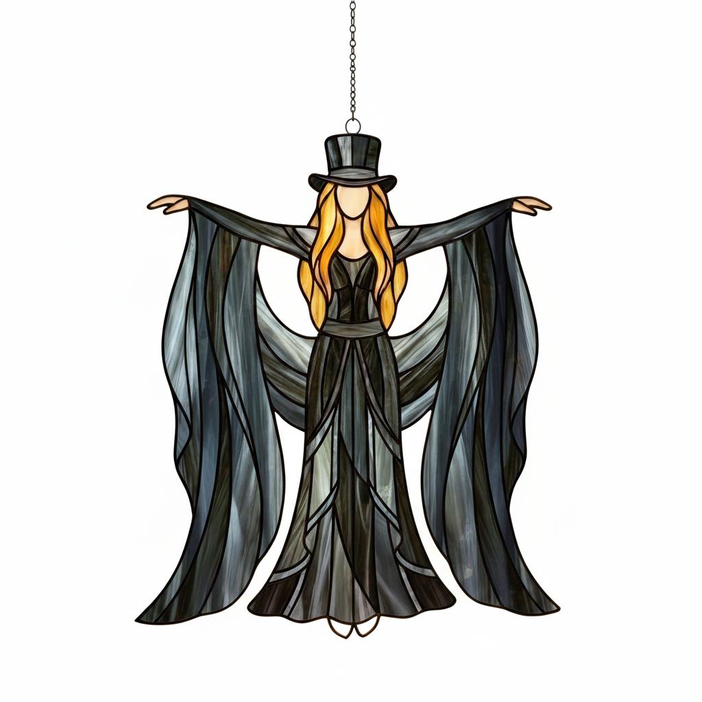 Boho Dancing Lady Suncatcher – Mystical Gothic Hanging Ornament & Acrylic Window Spinner