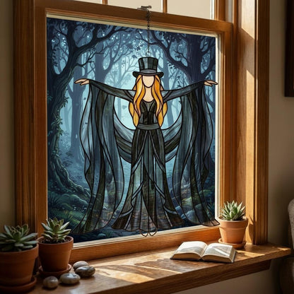 Boho Dancing Lady Suncatcher – Mystical Gothic Hanging Ornament & Acrylic Window Spinner