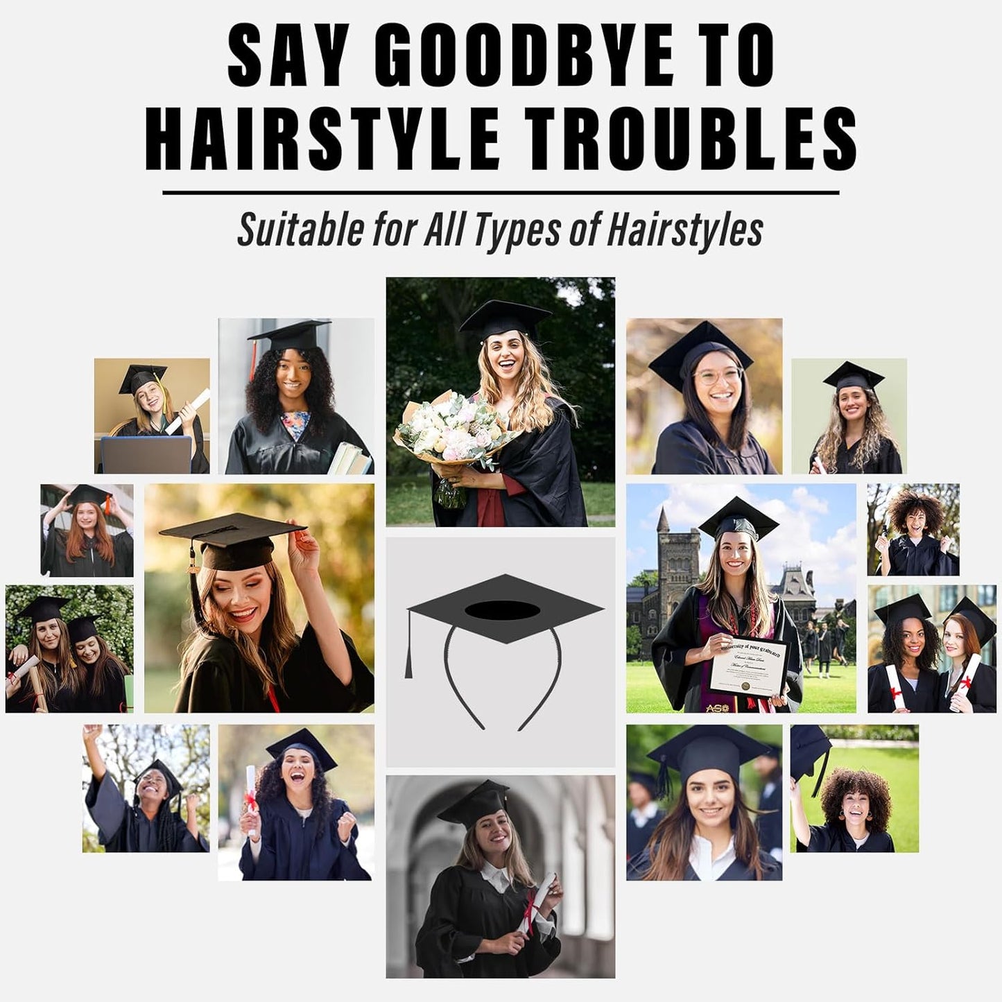 No‑Slip Graduation Cap Headband 2‑Pack