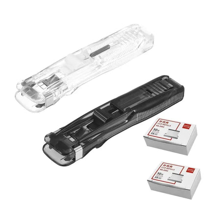 📎 2-Pack Portable Binder Clip Stapler + 100 Clips – Non-Destructive Paper Clamp Dispenser for Office, Home & School 🏫✏️