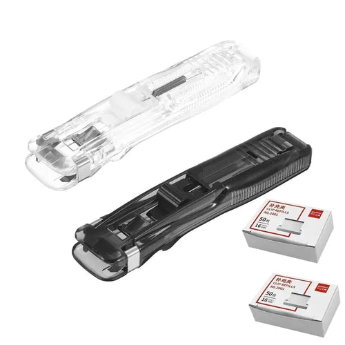 📎 2-Pack Portable Binder Clip Stapler + 100 Clips – Non-Destructive Paper Clamp Dispenser for Office, Home & School 🏫✏️