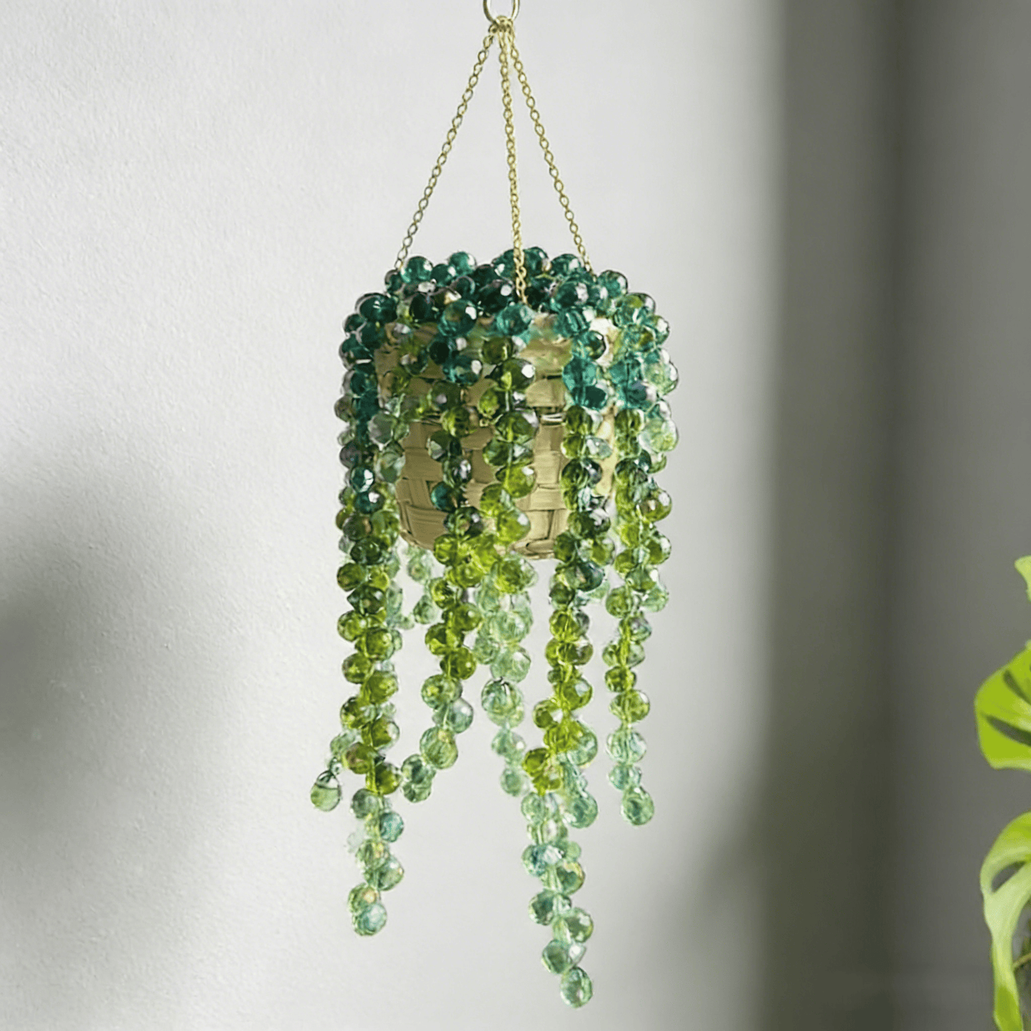 Beaded Plant Light Catcher Ornament