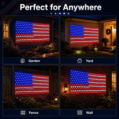 Super Bright American Flag Net Lights for Patriotic Holiday Decor