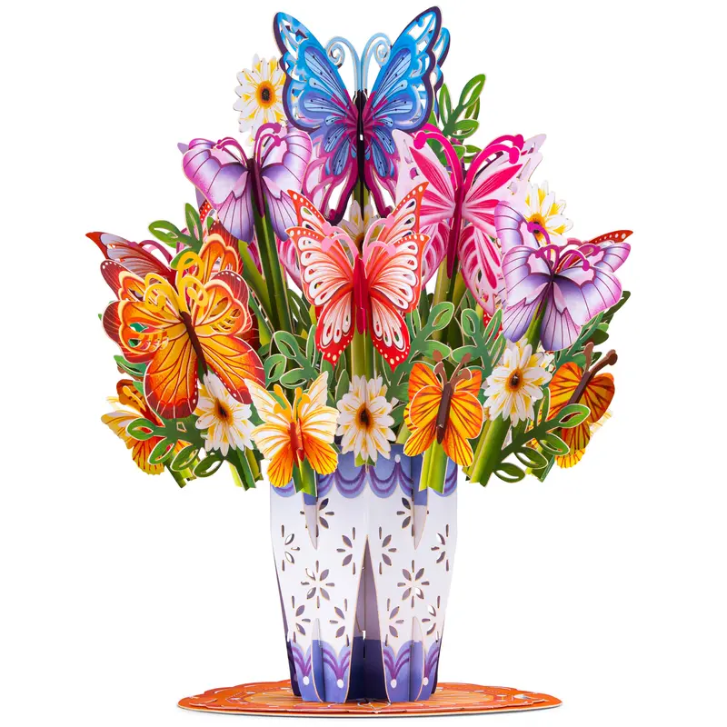 Paper Love HugePop Tulip Flower Pop Up Card – Detachable 3D Paper Bouquet 🌷💌