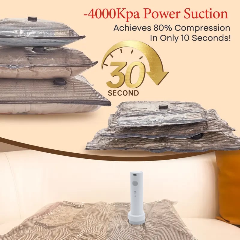 🔥Space-Saving Vacuum Storage Bags with Pump | Compact Travel & Home Kit