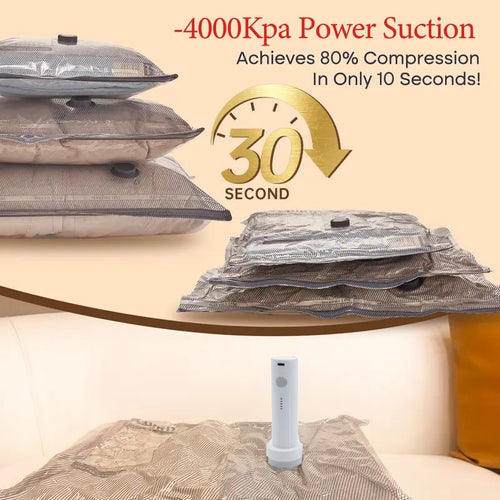 🔥Space-Saving Vacuum Storage Bags with Pump | Compact Travel & Home Kit