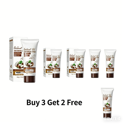 🥥 Coconut Oil Hair Removal Cream – Silky Smooth Skin in Minutes! 🧴