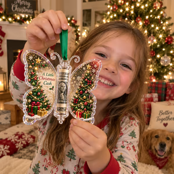 🦋💵 Christmas Cash Gift Butterfly Ornament – Holiday Money Holder Keepsake 🎄✨