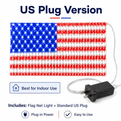 Super Bright American Flag Net Lights for Patriotic Holiday Decor