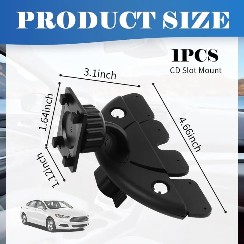 🎁360° Rotating CD Slot Car Mount – Triangle Stable Holder for CarPlay Screens, GPS & Dashcams