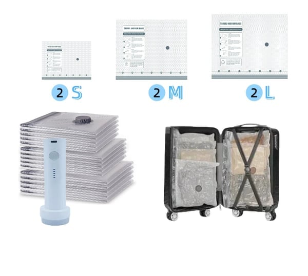 🔥Space-Saving Vacuum Storage Bags with Pump | Compact Travel & Home Kit