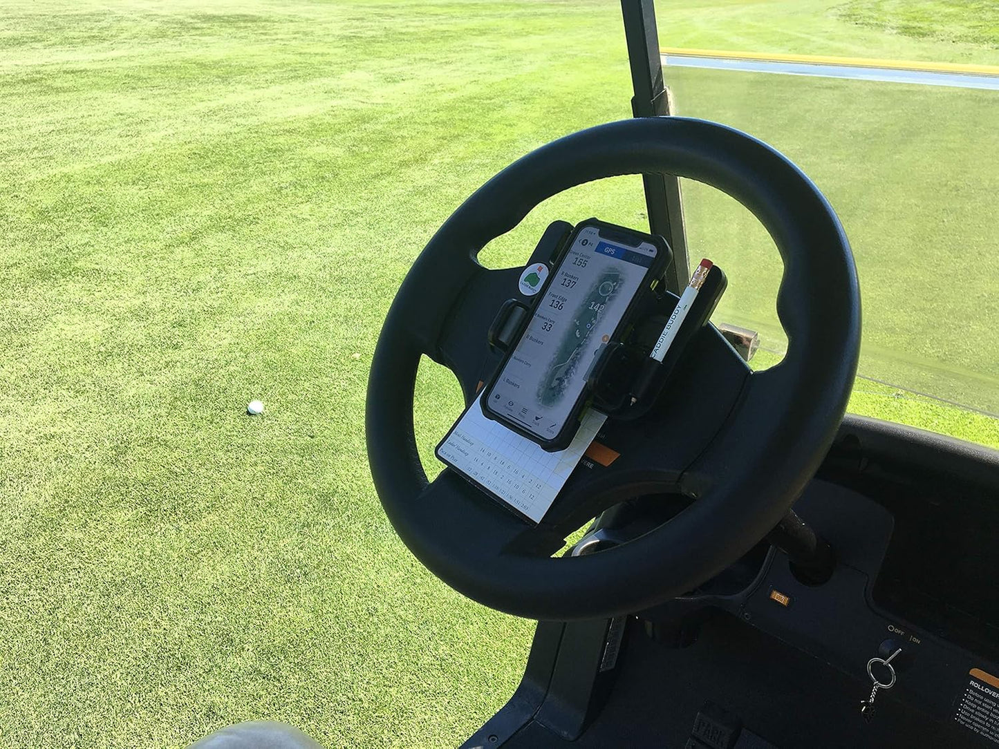 🔥Hot Sale 49% off - 🌟⛳ Clip-On Phone Holder for Golf Cart Steering Wheel – Quick Install & Firm Grip