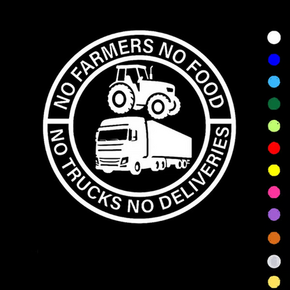 ⚡⚡50% RABATT!!! 🚜Auto-Aufkleber: 🌾Keine Bauern, keine Lebensmittel – keine LKWs, keine Lieferungen🚛
