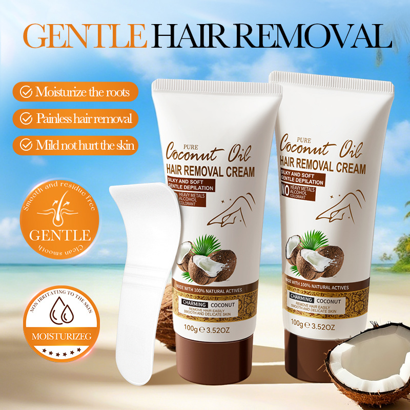 🥥 Coconut Oil Hair Removal Cream – Silky Smooth Skin in Minutes! 🧴